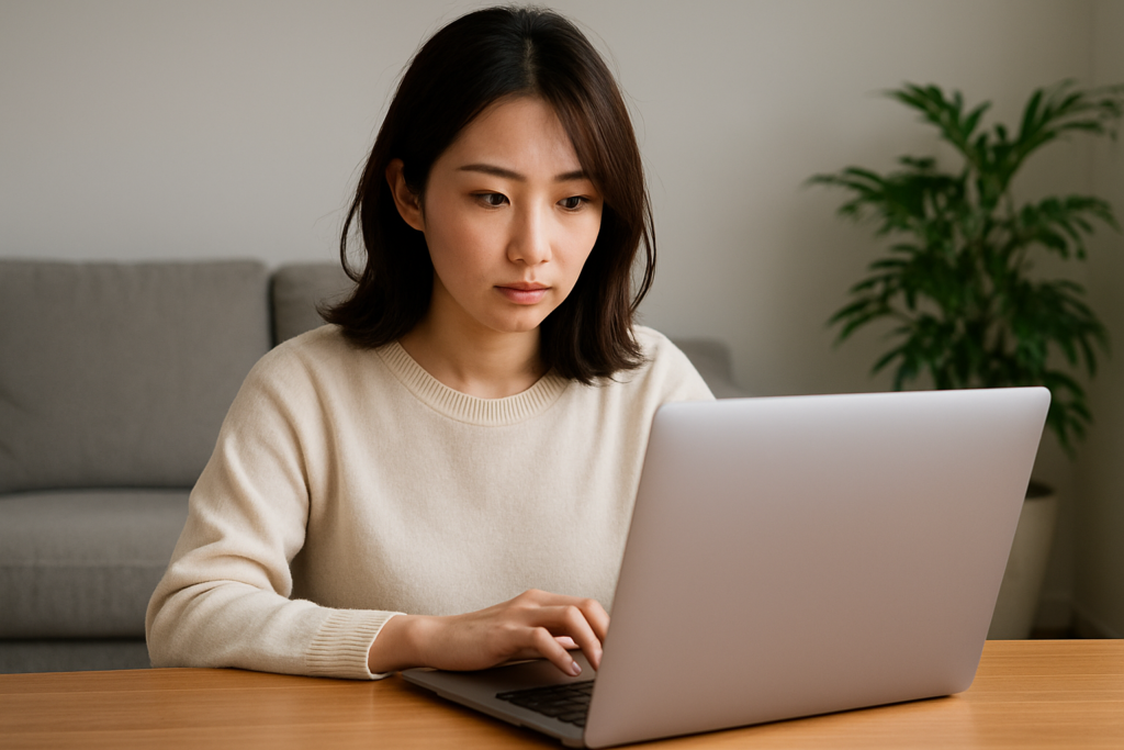 パソコンで情報収集している人