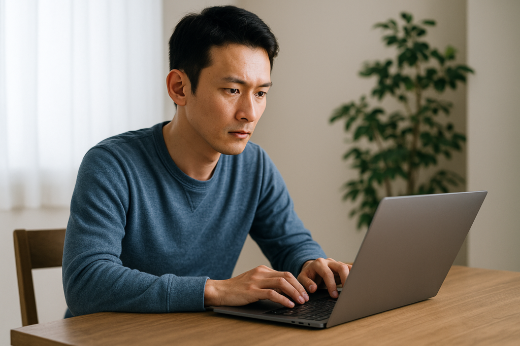 パソコンで情報収集する人