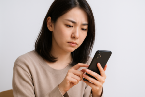 スマホを確認している女性