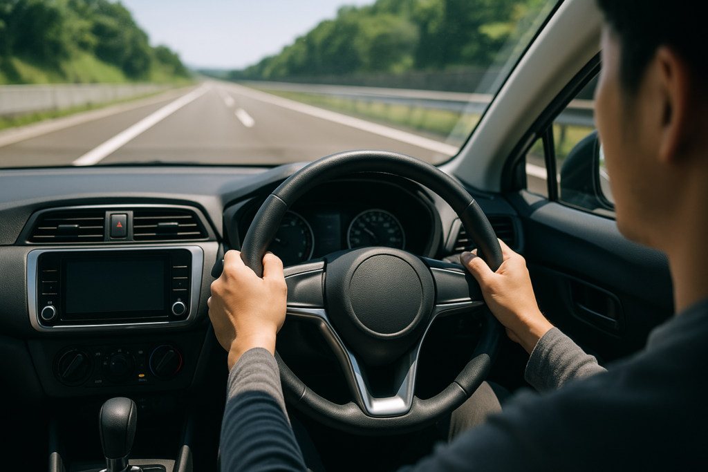 車を運転している男性