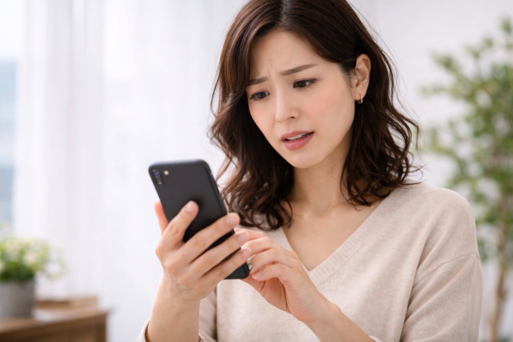 スマホで電話をかけようとしている女性