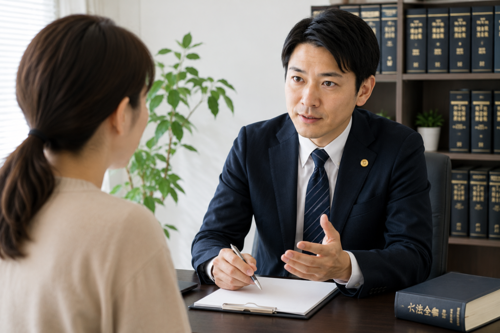 弁護士に相談している様子