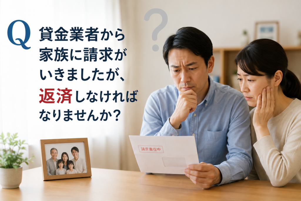Q貸金業者から家族に請求がいきましたが、返済しなければなりませんか?