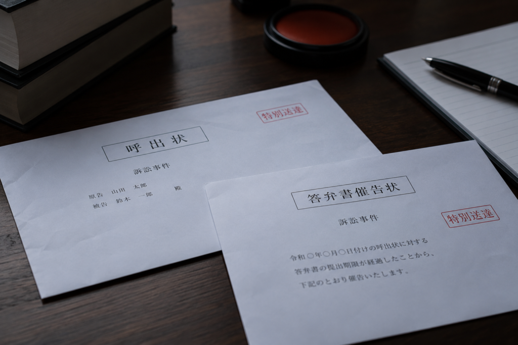 呼出状と答弁書催告状